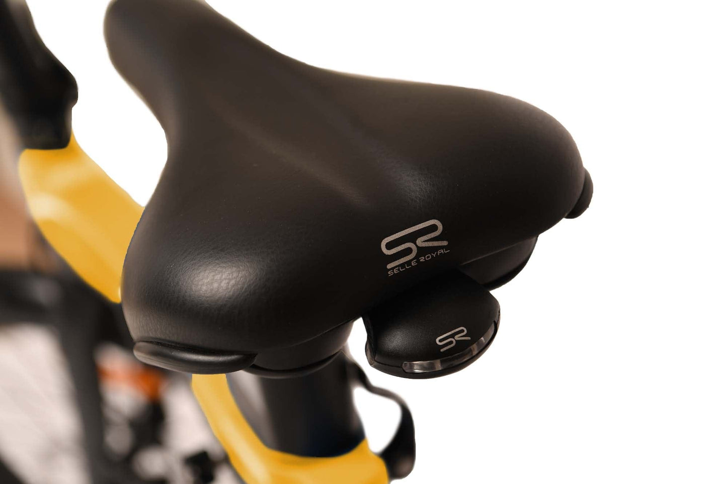 gelbes bequemes E-Klappvelo mit tollem Sattel