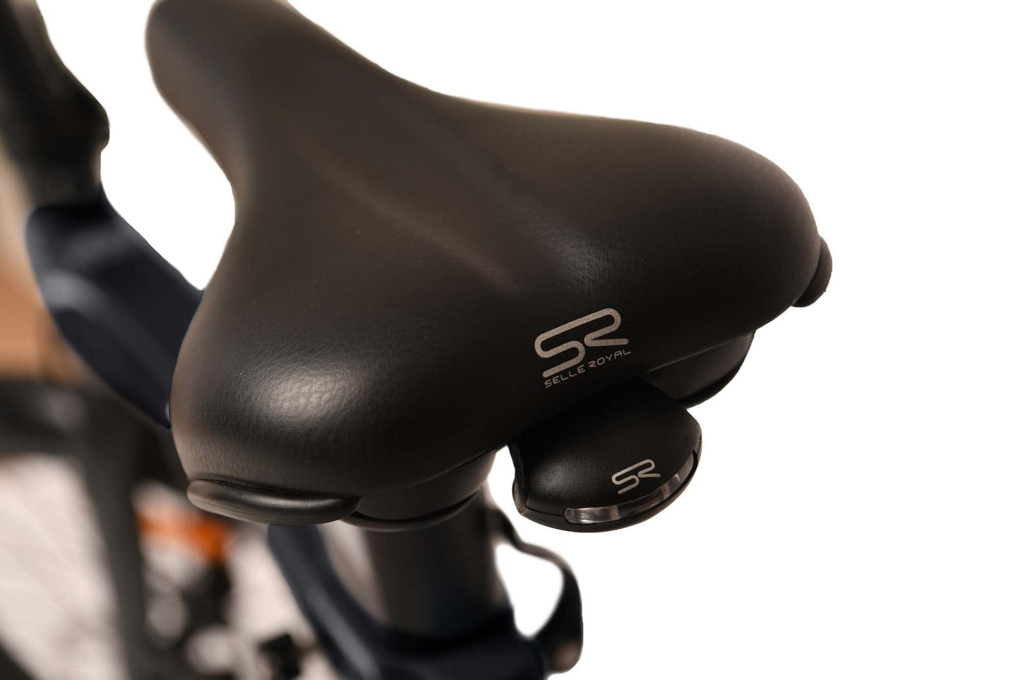 schwarzes bequemes E-Klappvelo mit tollem Sattel