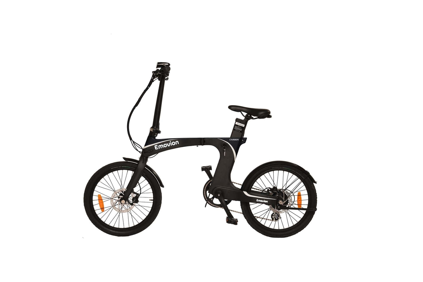 Klapp-E-Bike oder Klappvelo gefaltet schwarz